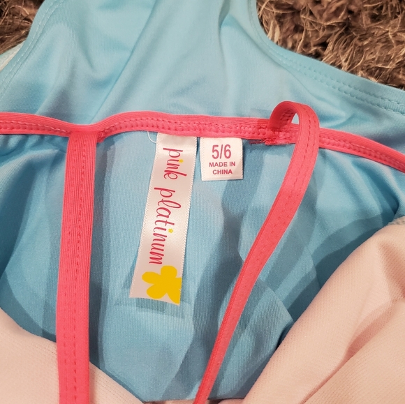NWT Cute! Girl's Pink Platinum Swimsuit size 5/6 - Picture 5 of 5